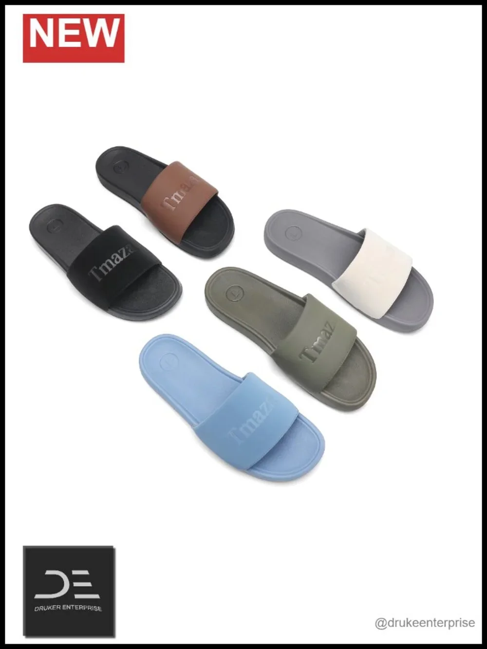 Men's Athletic Slide Sandals Cushioned Footbed Slip Resistant